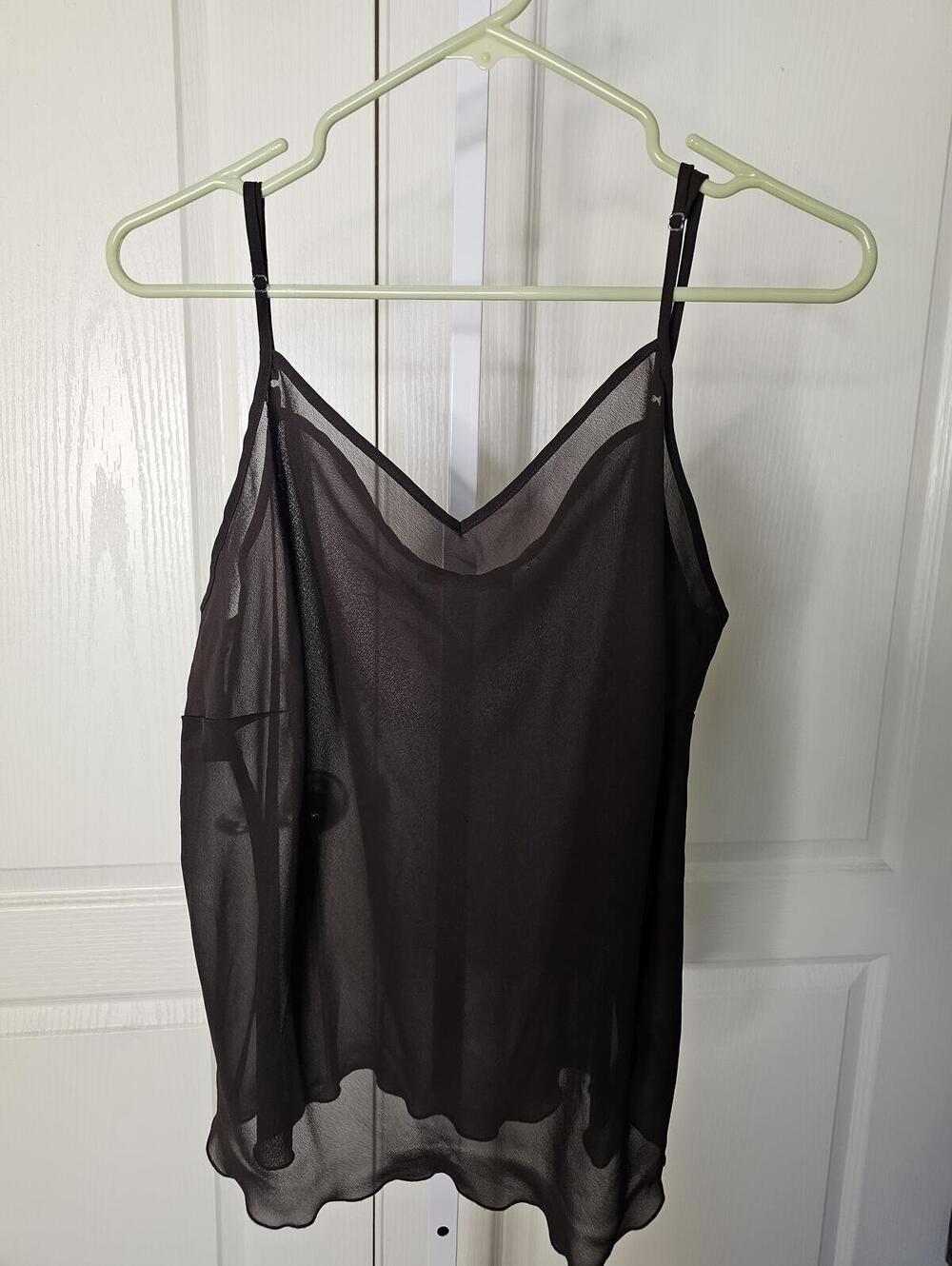 Notations Woman Black Sheer Camisole Top Size 1X